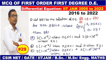 #29 mcq of differential equation of first order & first degree | DE of iit jam problem 2016 to 2019