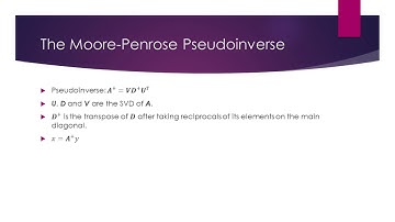 Moore-Penrose Pseudoinverse
