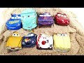 Learn colors Disney Cars Lightning McQueen Mac Truck KineticSand - London Bridge is Falling Down