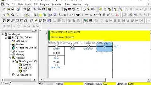 SIMULATOR PLC OMRON: SIMPLE RUN MOTOR FROM HMI