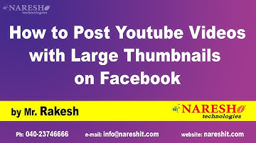 How to post Youtube videos with large thumbnails on Facebook | Youtube Tutorials | Mr.Rakesh