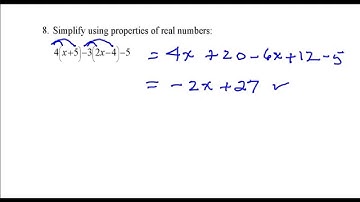 Simplify using properties of real numbers: FER_Question 8 - Youtube