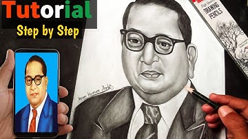 How To Draw Dr BR Ambedkar Step by Step , Tutorial Video 🔥