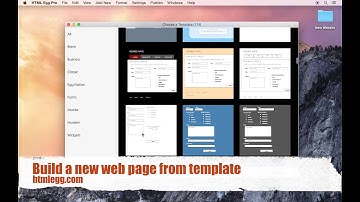 Add new web page from template using HTML Egg Pro for Mac