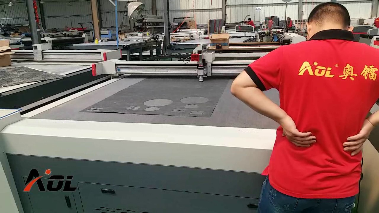 AOL1625 cnc flatbed carpet mat PVC rubber leather gasket cutting