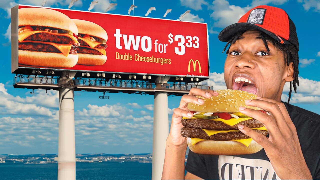 I Tried eating foods ONLY from BILLBOARDS in New York City...