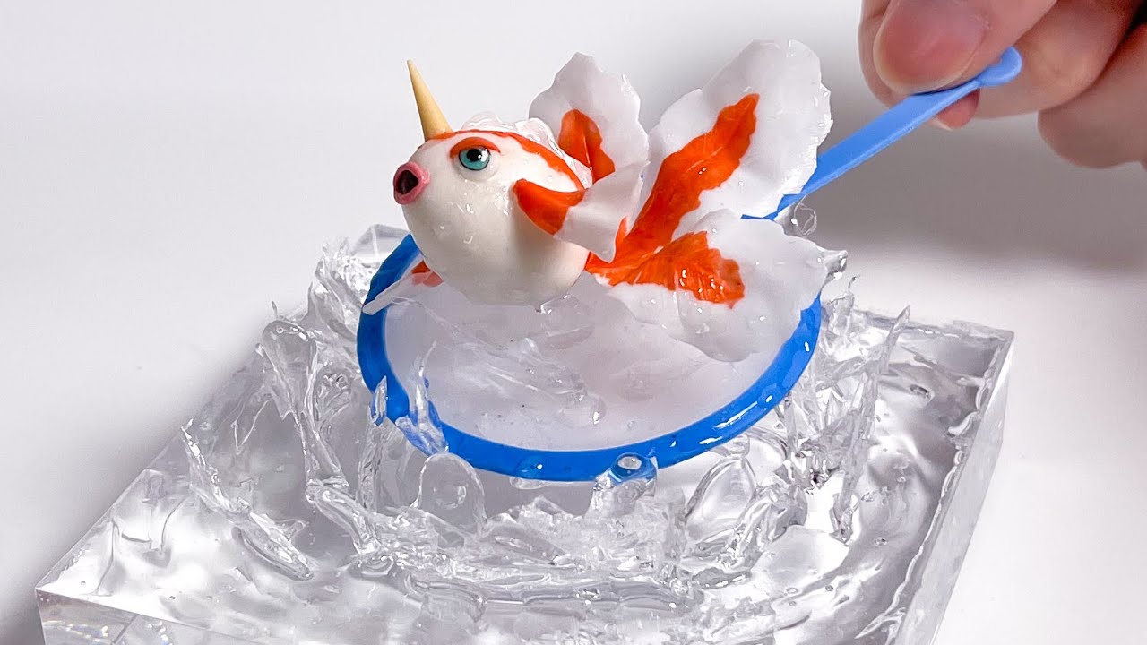 DIY Pokemon Goldeen scooping - Polymer Clay Resin Tutorial