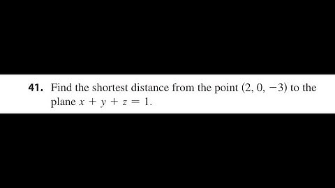 Find the shortest distance from the point to the plane