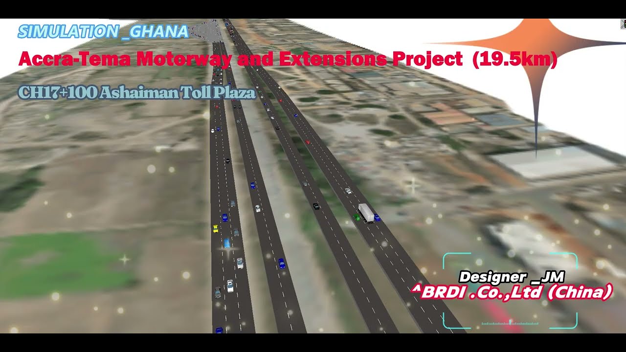 Ghana Accra-Tema motorway Simulation of Future Real Traffic Flow