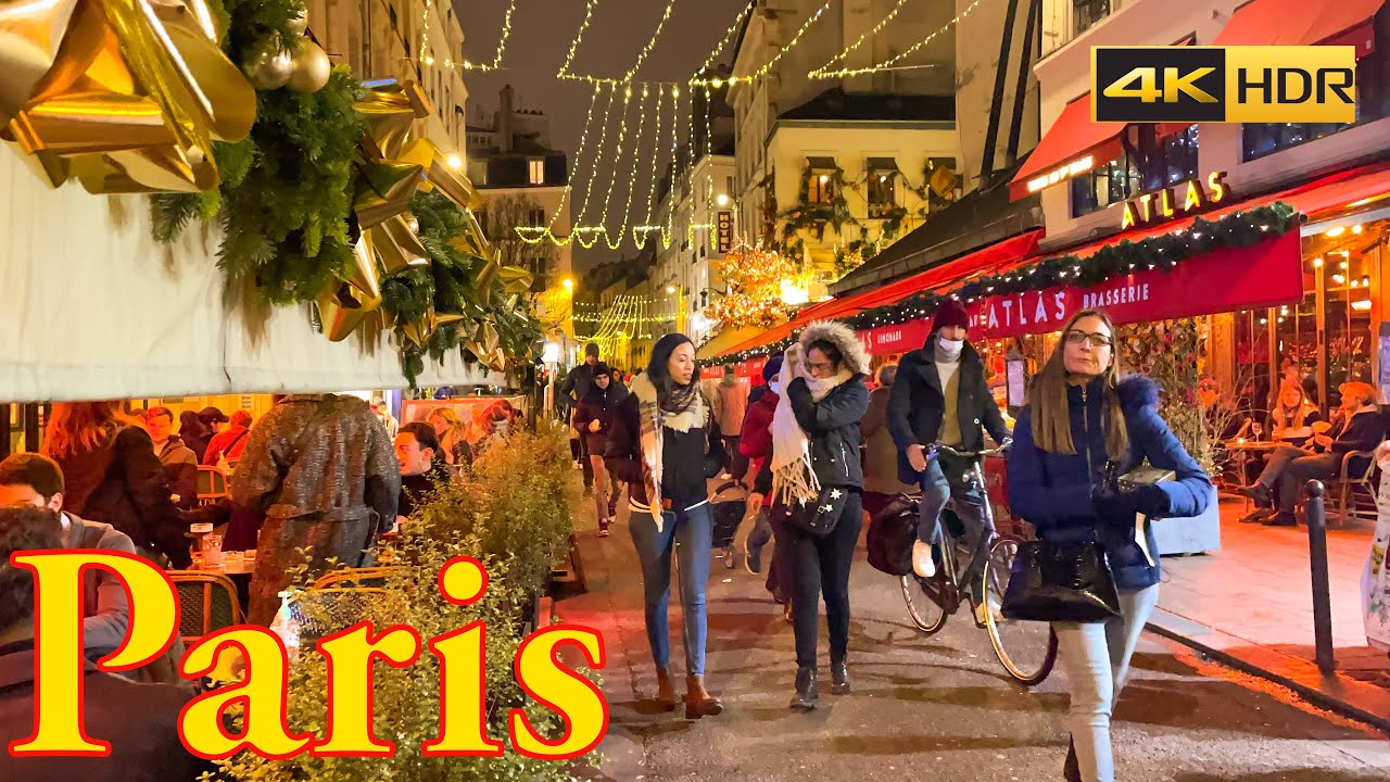 Christmas 2021 Paris , France 🇫🇷 - 4K 60fps | Paris walking tour 4K | A Walk In Paris
