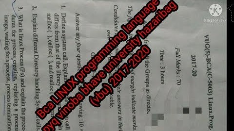 Bca LINUX programming language pyq vinoba bhave university hazaribag (vbu) 2017-2020