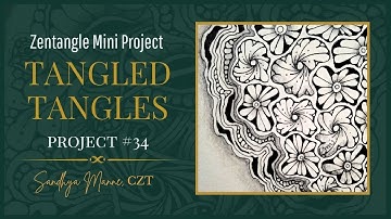 A Zentangle® Mini Project, with tangle PANGEA a tutorial TANGLED TANGLES #34