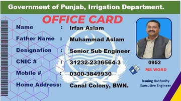 How to make ID Card Design in Microsoft Word With Barcode | Office Card | #youtube #msword #irfansbe