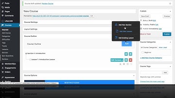 How to Create a Course, Sections, and Lessons
