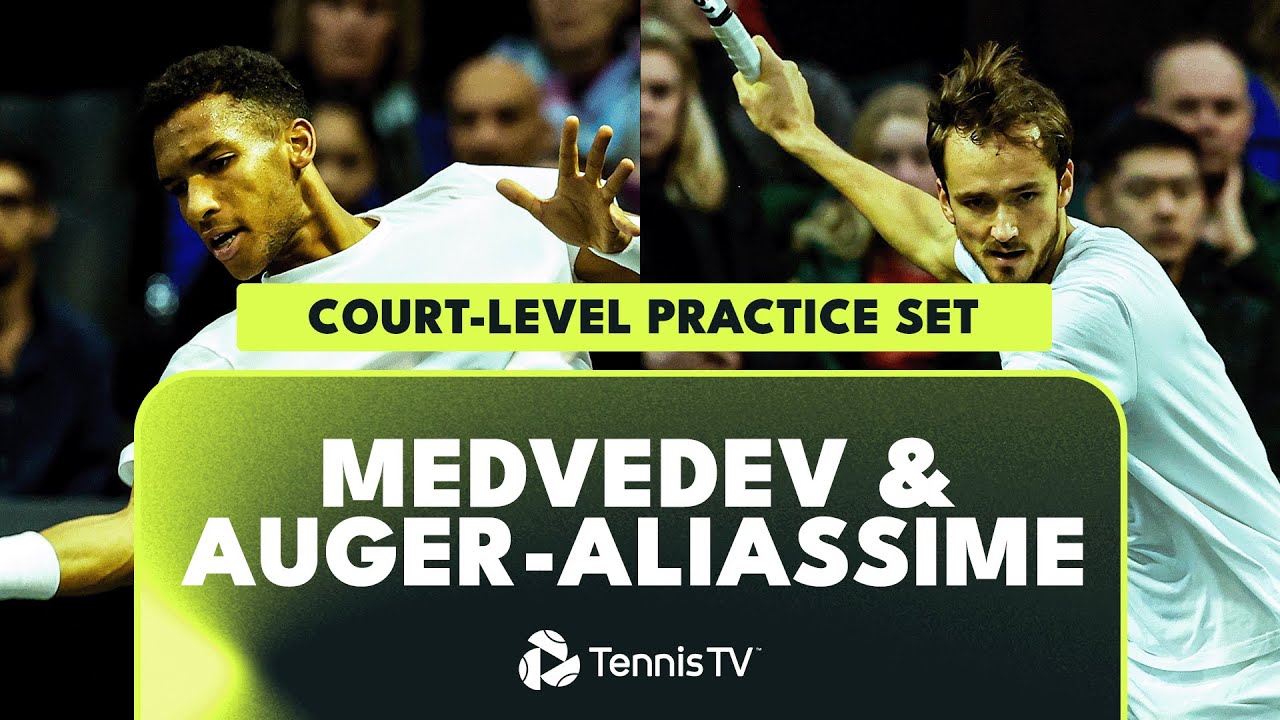 Medvedev and Auger-Aliassime Practice Set; Court-Level Highlights Rotterdam 2023