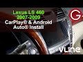 Lexus LS 460 2007 2008 2009 GROM VLine install for CarPlay Android Auto, car stereo removal guide