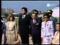 Alfonsín recibe a Alan García en Aeroparque, 1986