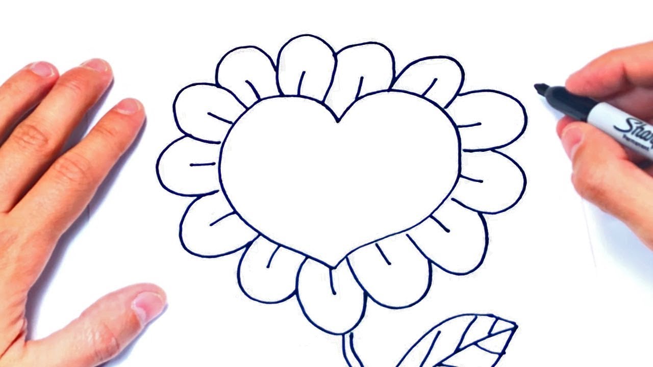 Cómo dibujar un Corazon con Flores Paso a Paso | Dibujosde Corazones -  thptnganamst.edu.vn