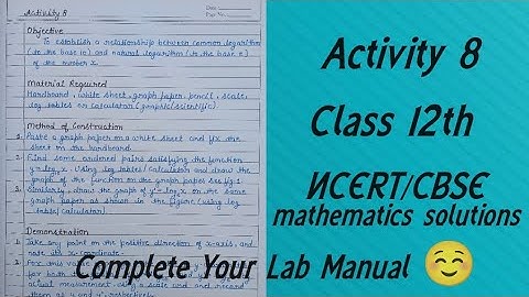 Maths Lab Activity 8 Class 12// Maths Lab Practical Class 12//Activity Solution// CBSE board #file