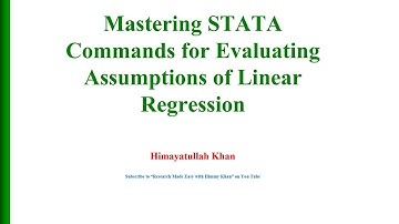108 Mastering Stata Commands for Evaluating #Assumptions of #Linear Regression Model
