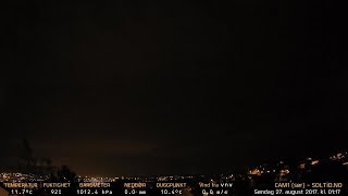 Timelapse Cam 1 - Natt til 27. august 2017