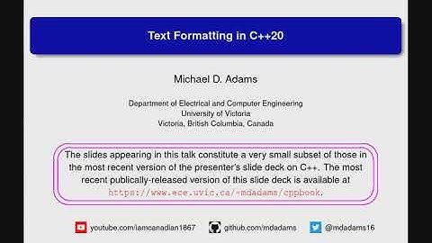 C++ --- Text Formatting in C++20