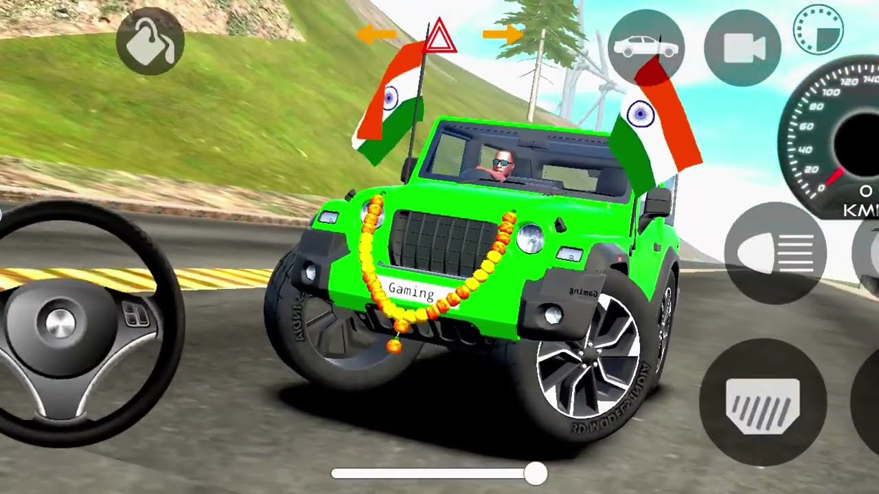 Modified Mahindra thar 😈 Indian game 😈green colour 😈Thar driving 