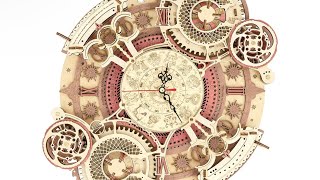 Part4 | 3D Wooden Clock Puzzle Assembly | Beautiful Mechanical Wall Clock