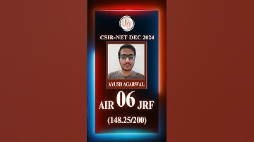 CSIR NET Physics Topper | AIR 6 JRF | CSIR NET Dec 2024 Result