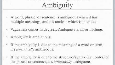 Vagueness & Ambiguity