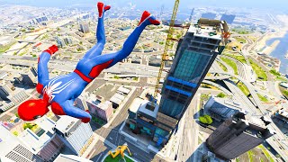 Gta 5 Spiderman Jumping Off Highest Buildings (Euphoria Physics/Ragdolls) #34