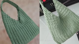 Crochet Shoulder Bag | Easy Crochet simple bag tutorial #crochet #crochetbag