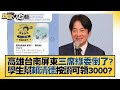 高雄台南屏東三席綠委倒了？學生幫賴清德按讚可領3000？ 新聞大白話@tvbstalk 20231122