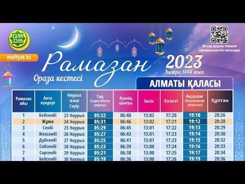 Ауызашар кестесі 2024 астана