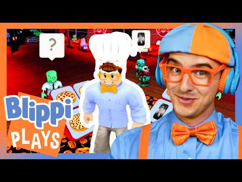 Make Pizzas at the Parlor | Blippi Plays | Educational & Gaming Videos for Kids