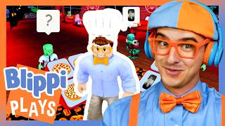 Make Pizzas at the Parlor | Blippi Plays | Educational & Gaming Videos for Kids