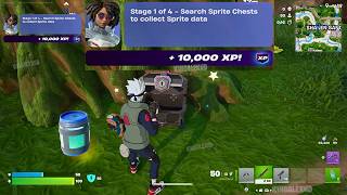 How to EASILY Search Sprite Chests to collect Sprite data Fortnite locations Quest!