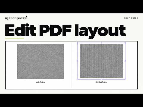 Edit your tech pack PDF layout