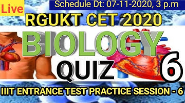 AP IIIT Entrance Test 2020 // BIOLOGY // C0-ORDINATION topic Practice Session