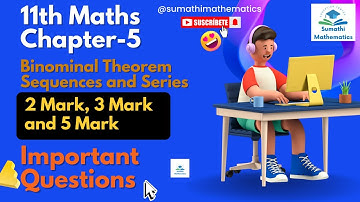 11th Maths Chapter-5 | Important Questions | 2Mark 3Mark 5Mark | Sumathi Mathematics