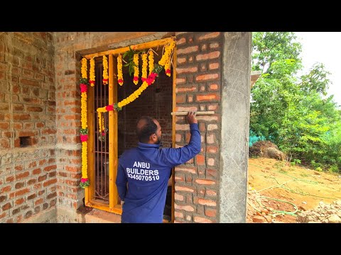 Main Entrance Door Frame Fitting _Techniques of Teak Wood Door Frame Installation with Brickwork