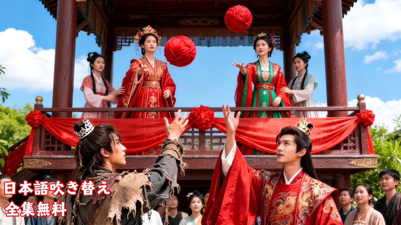 義妹と同時に花嫁投げをした時、私は彼女が選ばなかった乞食を夫に選んだ。まさかその乞食が王子様だとは！結婚後は寵愛を浴びる日々！#日本語吹き替え