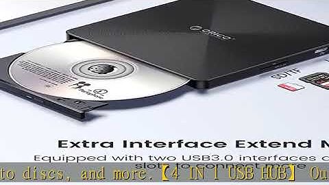 ORICO External CD DVD Drive with USB Ports and TF/SD Card Slots Portable USB 3.0 DVD Burner Support