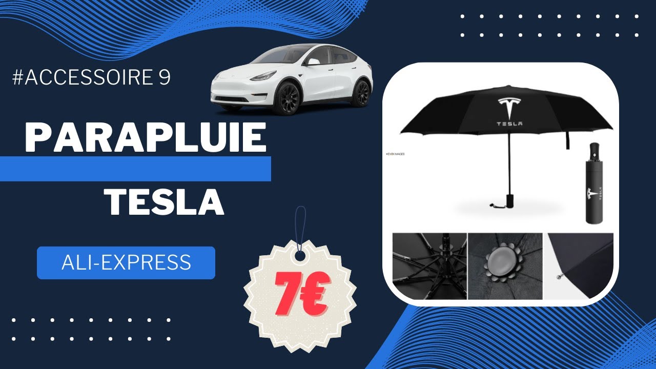 CALUU Parapluie portatif de Voiture, Pour Tesla Model 3 Model S Model X  Model Y accessoires automatiques de parapluie se pliant de voiture de  parasol