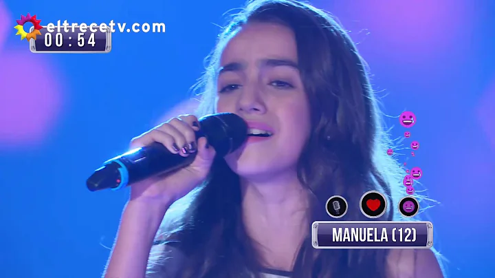 Manuela con 12 aos cant "Yo no me doy por vencido" y enamor a todos en el estudio