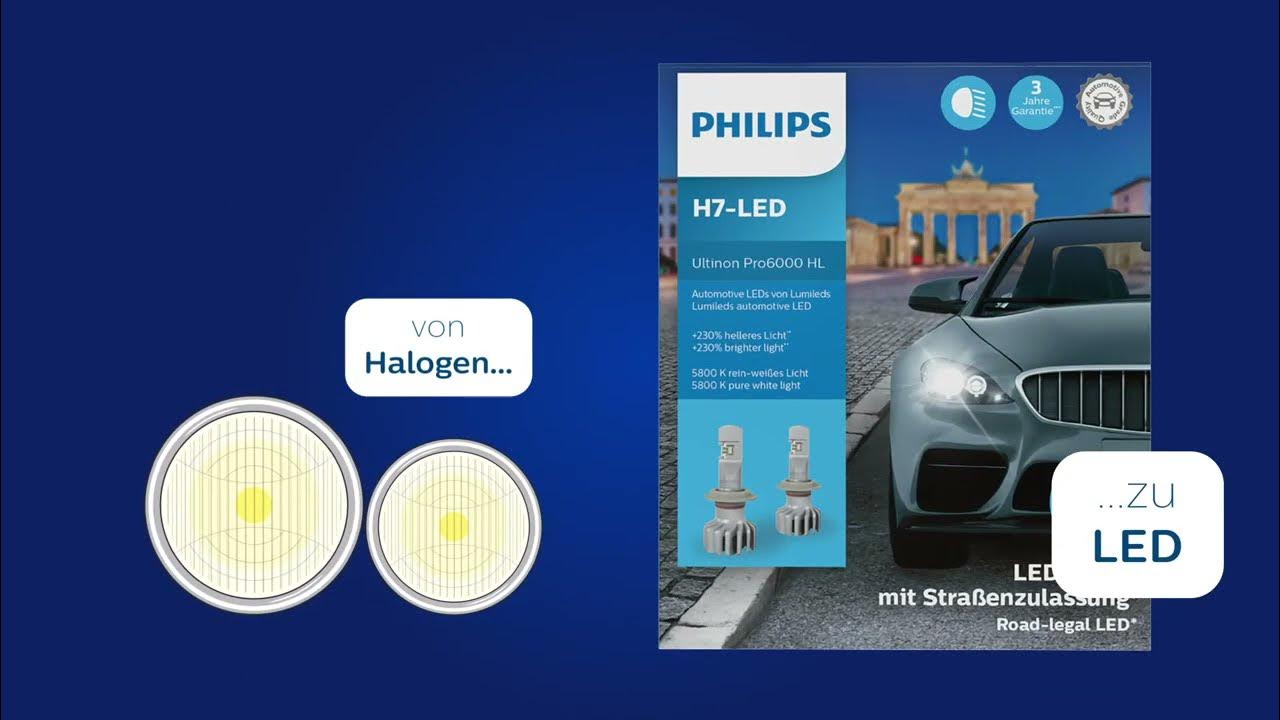 PHILIPS ULTINON PRO6000 LED - LED Philips Ultinon Pro6000 H7 Homologué en  Allemagne 