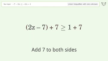Solving Linear Inequalities: -7-16z is Greater Than or Equal to -18z+1