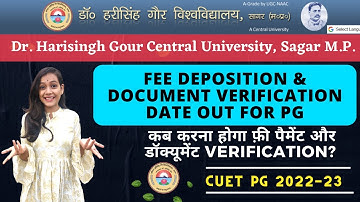 Fees deposition and Document verification for PG | Admission 2022 |Priyanshi Jain | Sagar University