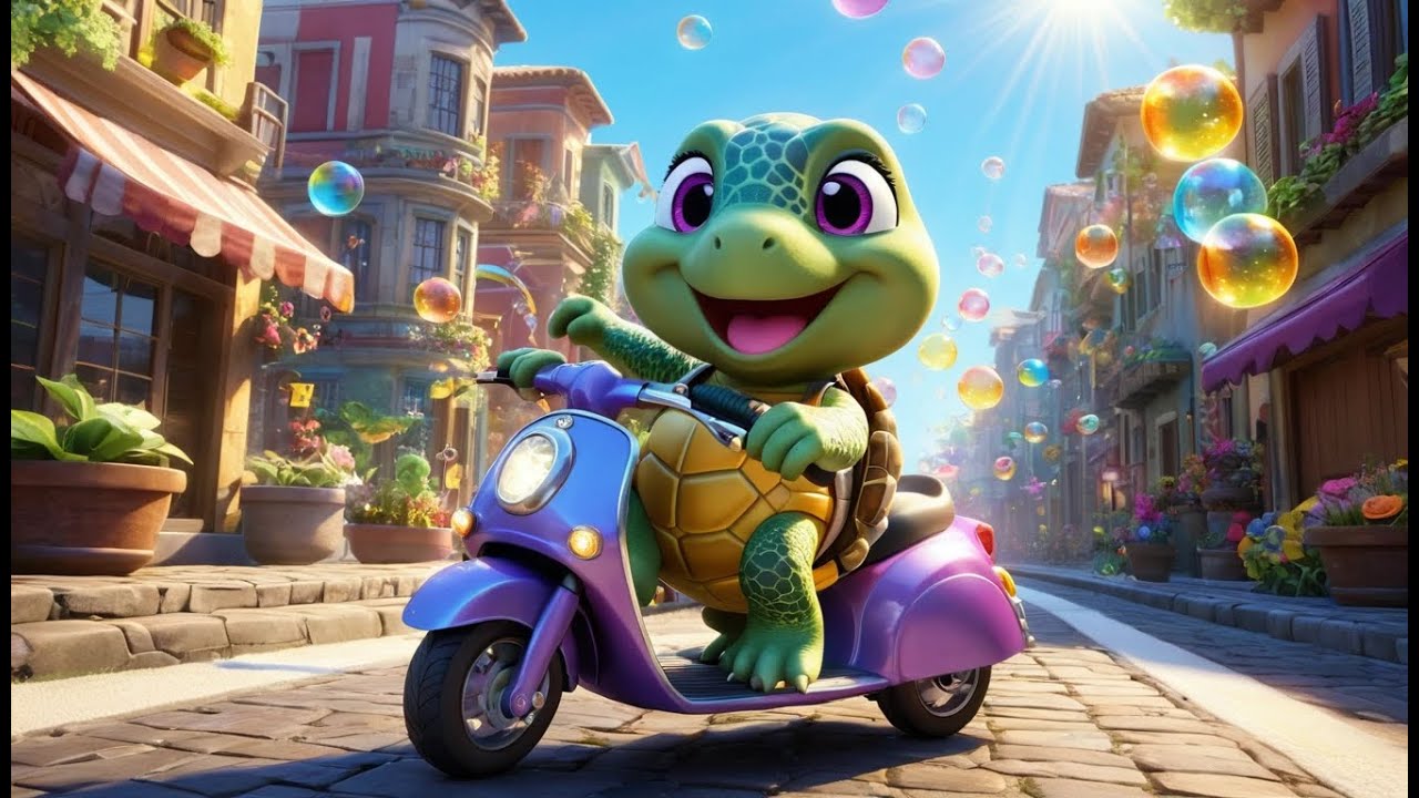 Twinkle Turtle's Magic Scooter | Magical Turtle Adventure Song for Kids | Fun Scooter Ride Rhyme