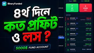 ৪র্থ দিনে কত প্রফিট ও লস 5000$ binary funded account 